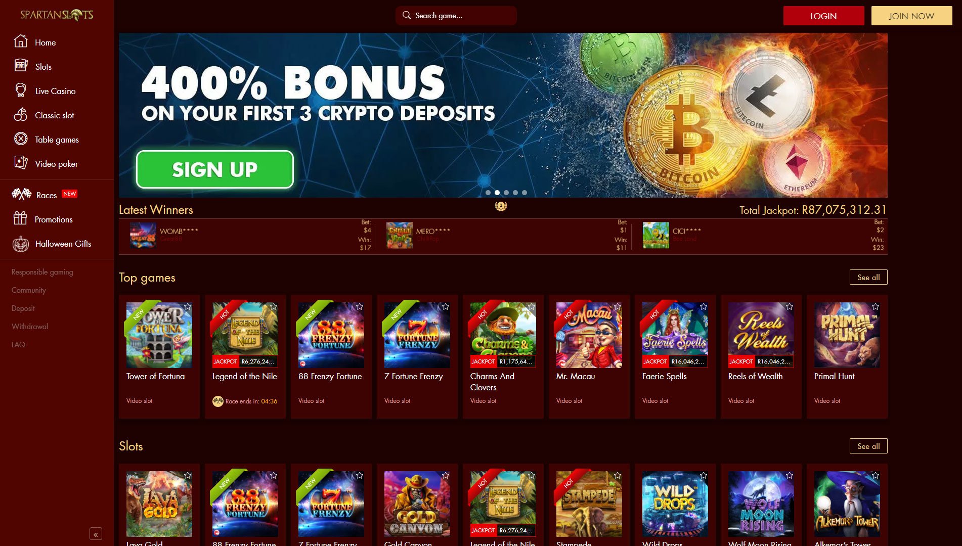 Spartan Slots Casino Review
