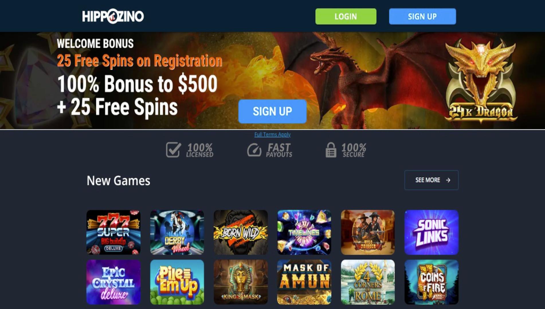 Hippozino Casino Review
